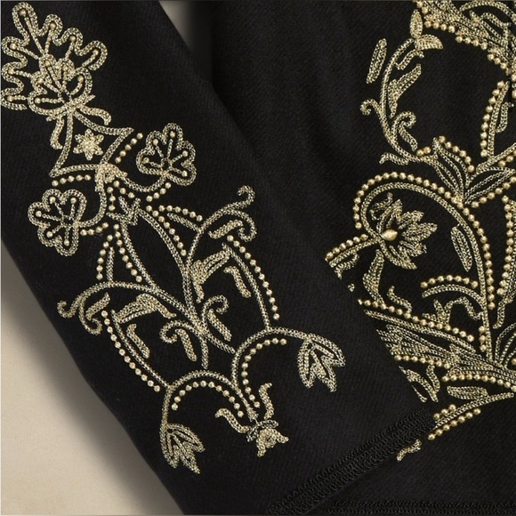 Banana Republic Jadia Embroidered Wool Cropped Jacket - Size 10 - Picture 5 of 15